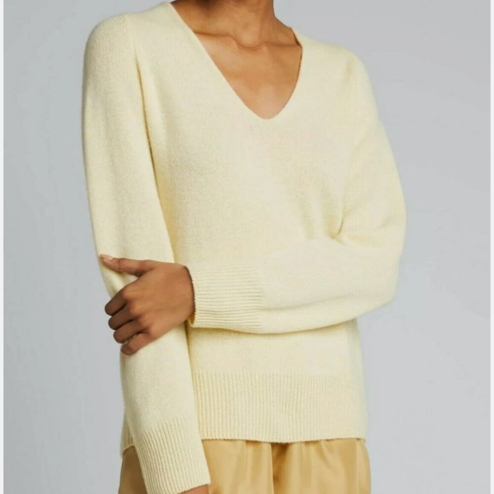 VINCE Marled Wool Cashmere V-Neck Sweater  SIZE XS